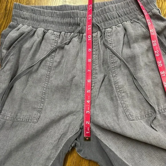 Splendid Women's Jogger Pants Size M Charcoal Linen Blend Drawstring Waist‎ - Picture 13 of 14